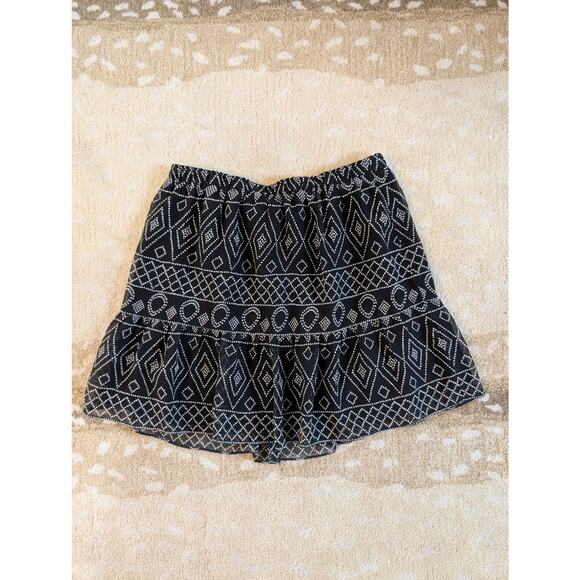 Madewell Black Carvan Printed Flowy Mini Skirt Sz Small EUC - Picture 1 of 3